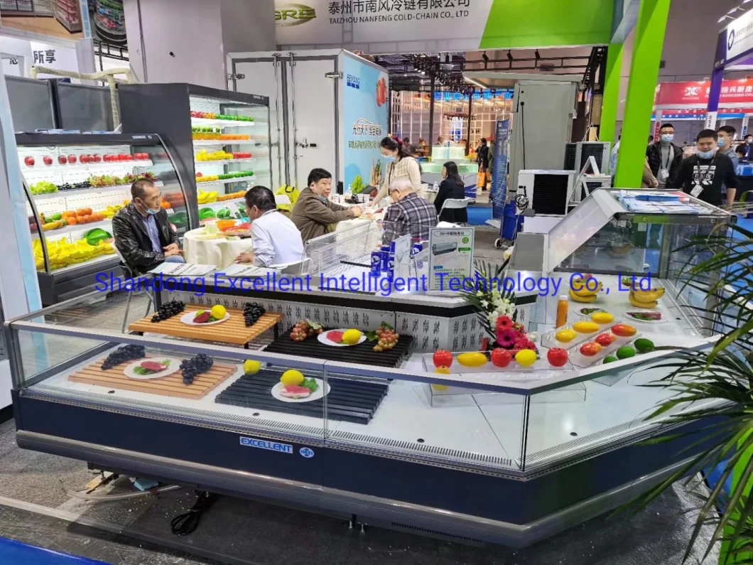 Meat Deli Refrigerator Serve Over Display Counter Fridge Freezer for Supermarket