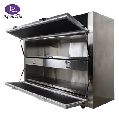 Réfrigérateur de morgue Roundfin Refroidisseur de corps mortuaire Porte ouverte latérale Réfrigérateur mortuaire